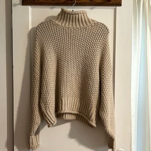 Wool Blend Mockneck Chunky Sweater